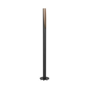 EGLO LED stojací lampa Barbotto v černé/dubové dřevo