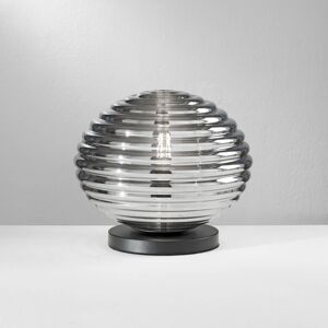 Eco-Light Stolní lampa Ripple, černá/kouřově šedá, Ø 32 cm