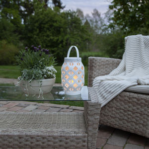 Best Season LED lucerna Flame Lantern, bílá, výška 23 cm