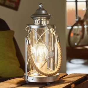 EGLO Světlá stolní lampa Kirian lucerna stříbrná-antika