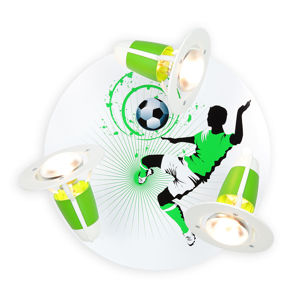 Elobra Stropní světlo Soccer, tři zdroje, zeleno-bílá