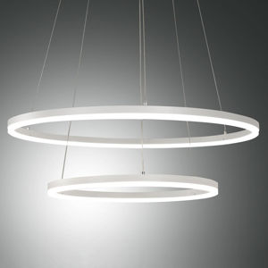 Fabas Luce LED závěsné světlo Giotto, dva zdroje, bílá
