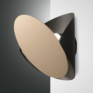 Fabas Luce LED nástěnné světlo Shield, stmívač, černá-zlatá