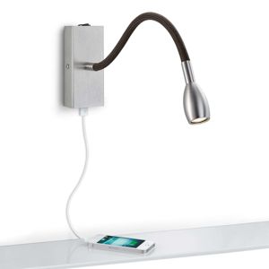 Knapstein LED nástěnné světlo Milos nikl nabíjecí USB