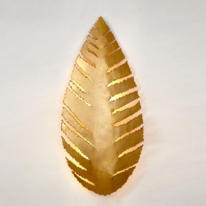 J. Holländer Nástěnné světlo Pietro list se zlatým povrchem
