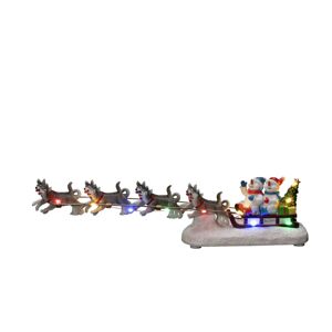 Konstsmide Christmas Stolní dekorace sněhulák, psí spřežení barevné LED