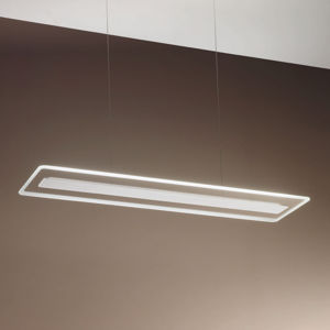 Linea Light LED závěsné světlo Antille, Glas, obdélník, bílá