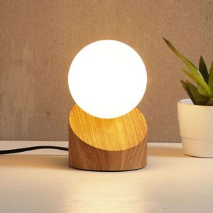 Nino Leuchten Stolní lampa LED Alisa, s dřevěnou nohou