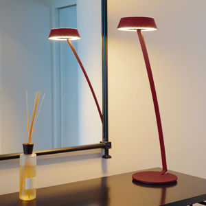 OLIGO OLIGO Glance LED stolní lampa oblouk červená matná
