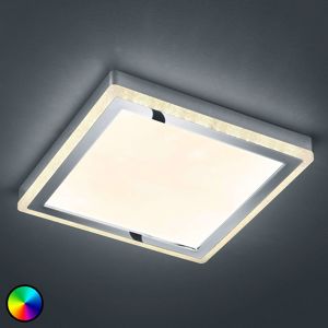 Reality Leuchten LED stropní svítidlo Slide, bílé, hranaté 40x40 cm