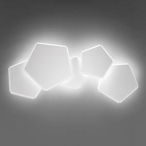 Selene LED nástěnné světlo Pleiadi bílé, pět zdrojů