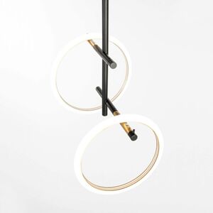 Marchetti LED stropní svítidlo Ulaop, dva kruhy, černé