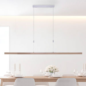 Paul Neuhaus LED závěsné světlo Adriana, CCT, dřevěná dekorace