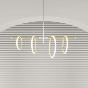 Marchetti LED závěsné světlo Ulaop, čtyři kruhy, bílé