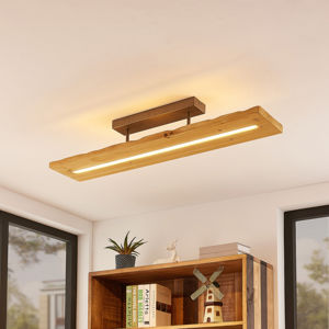 Lindby Lindby Nesaja dřevěné LED stropní svítidlo